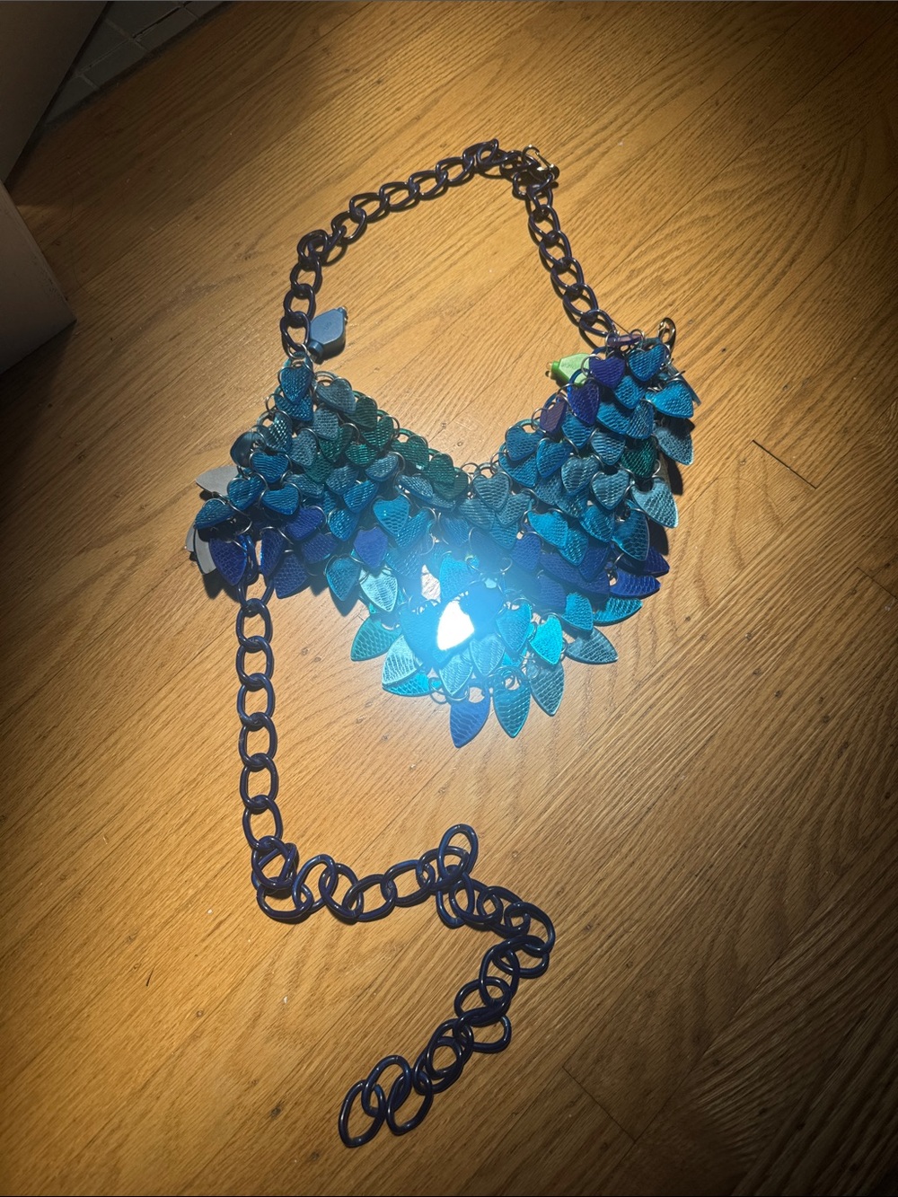 Burning Man Art Halter scale top with led lights